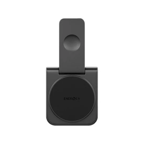Energea MagDuo 2 IN 1 Foldable Magsafe Fast Wireless Charger - Gunmetal